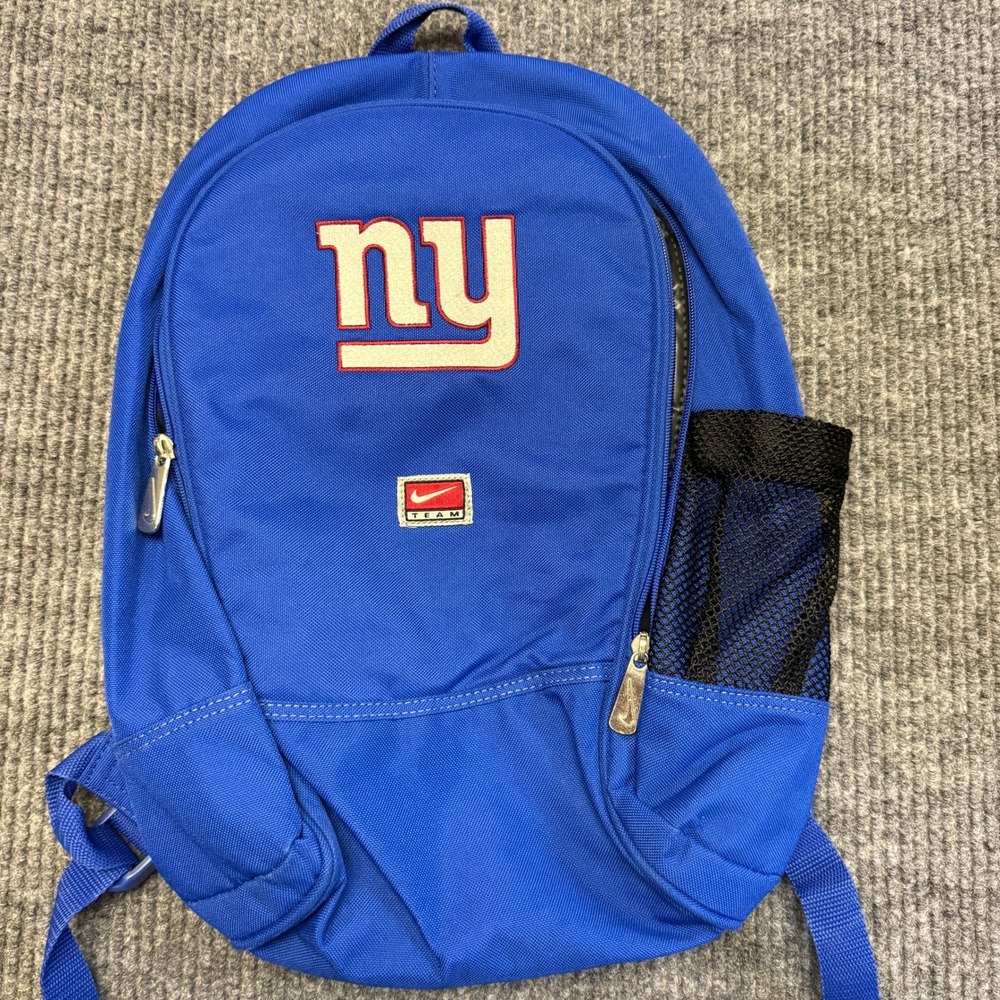 Nike Team NFL New York Giants Backpack 3T Blue Polyester Toddler Kids Daypack